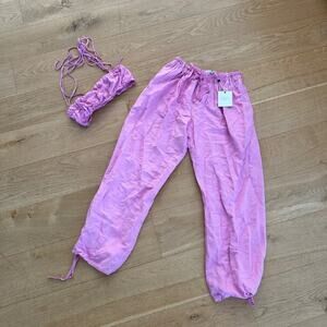 Revolve - L'Academie Maxie Pants & Joan Crop Top in Bubble Gum Pink